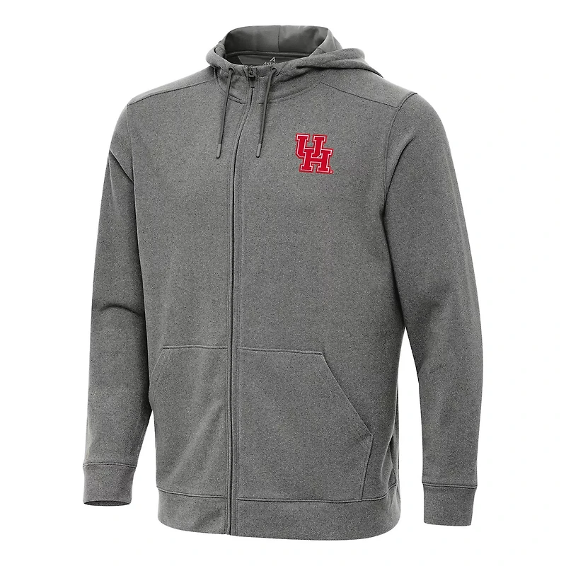 Antigua Heather Houston Cougars Effortless Full-Zip Hoodie Jacket