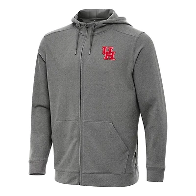 Antigua Heather Houston Cougars Effortless Full-Zip Hoodie Jacket
