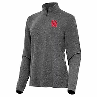 Antigua Heather Houston Cougars Mentor Long Sleeve Quarter-Zip Mock Polo