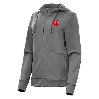 Antigua Heather Houston Cougars Seeker Full-Zip Hoodie