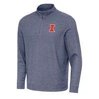 Antigua Heather Illinois Fighting Illini Subtle Quarter-Zip Sweatshirt