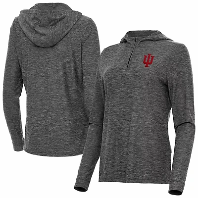 Antigua Heather Indiana Hoosiers Daybreak Quarter-Zip Hoodie