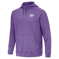 Antigua Heather Kansas State Wildcats Cloud Pullover Hoodie