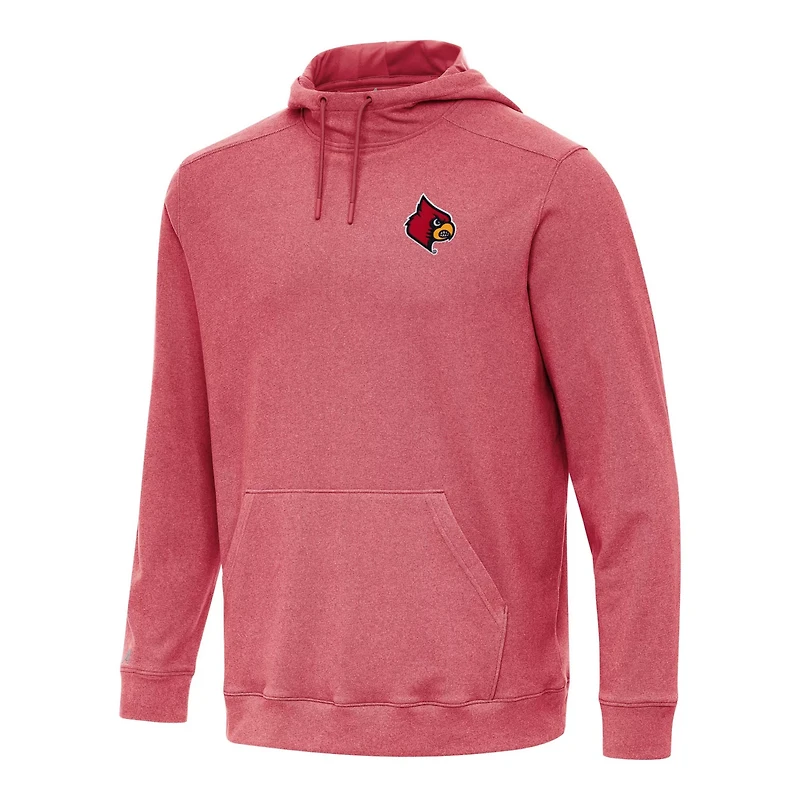 Antigua Heather Louisville Cardinals Cloud Pullover Hoodie