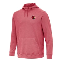 Antigua Heather Louisville Cardinals Cloud Pullover Hoodie