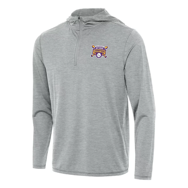Antigua Heather LSU Tigers 2025 NCAA Baseball College World Series National Champions Tidy Quarter-Zip Hoodie