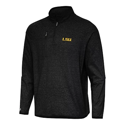 Antigua Heather LSU Tigers Certain Quarter-Zip Tri-Blend Sweatshirt