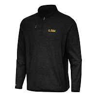 Antigua Heather LSU Tigers Certain Quarter-Zip Tri-Blend Sweatshirt