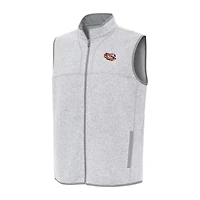 Antigua Heather LSU Tigers Fortune Full-Zip Vest