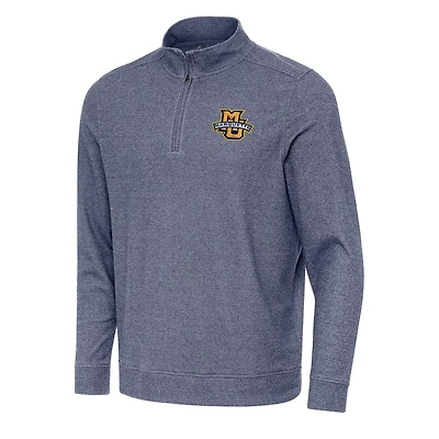 Antigua Heather Marquette Golden Eagles Subtle Quarter-Zip Sweatshirt