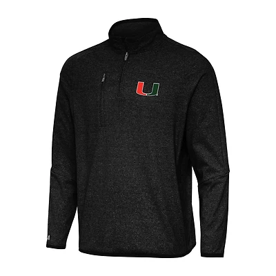 Antigua Heather Miami Hurricanes Certain Quarter-Zip Tri-Blend Sweatshirt