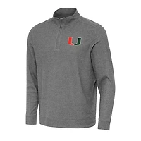 Antigua Heather Miami Hurricanes Subtle Quarter-Zip Sweatshirt