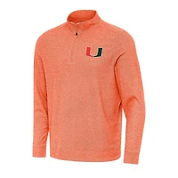 Antigua Heather Miami Hurricanes Subtle Quarter-Zip Sweatshirt