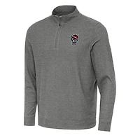 Antigua Heather NC State Wolfpack Subtle Quarter-Zip Sweatshirt