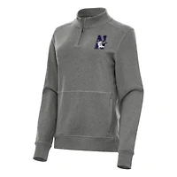 Antigua Heather Northwestern Wildcats Crush Quarter-Zip Fleece Sweatshirt