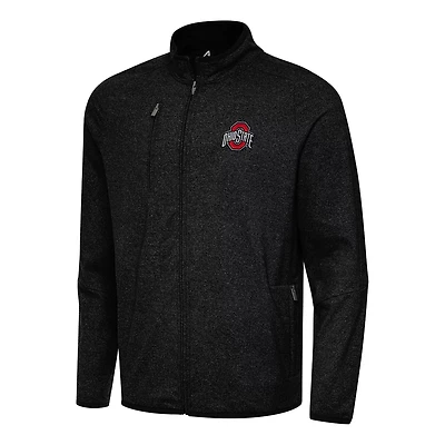 Antigua Heather Ohio State Buckeyes Hold-Up Full-Zip Tri-Blend Jacket