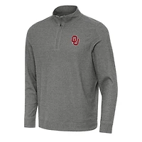 Antigua Heather Oklahoma Sooners Subtle Quarter-Zip Sweatshirt