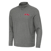Antigua Heather Ole Miss Rebels Subtle Quarter-Zip Sweatshirt
