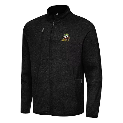 Antigua Heather Oregon Ducks Hold-Up Full-Zip Tri-Blend Jacket