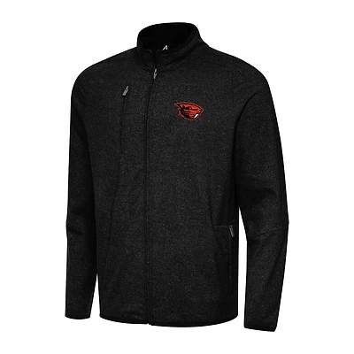 Antigua Heather Oregon State Beavers Hold-Up Tri-Blend Full-Zip Jacket
