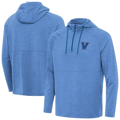Antigua Heather Powder Villanova Wildcats Spikes Quarter-Zip Hoodie