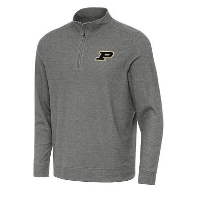 Antigua Heather Purdue Boilermakers Subtle Quarter-Zip Sweatshirt