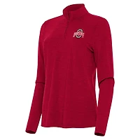 Antigua Heather Scarlet Ohio State Buckeyes Bright Quarter-Zip Top