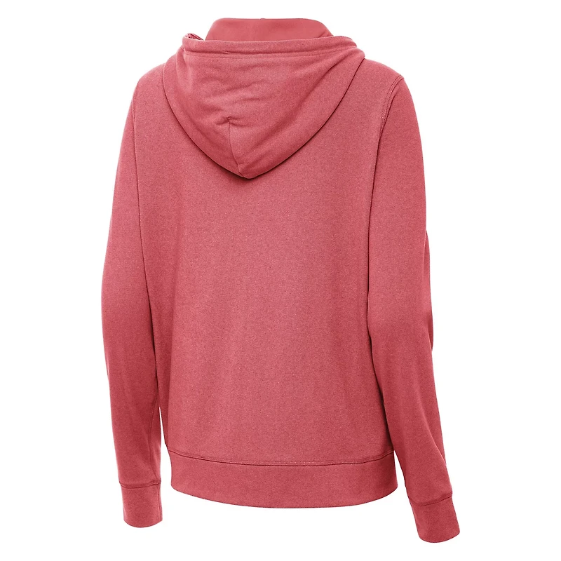 Antigua Heather Scarlet Rutgers Knights Seeker Full-Zip Hoodie Jacket