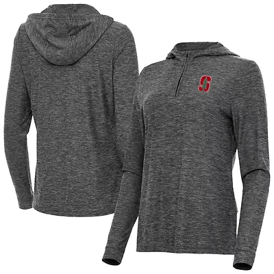Antigua Heather Stanford Cardinal Daybreak Quarter-Zip Hoodie