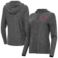Antigua Heather Stanford Cardinal Daybreak Quarter-Zip Hoodie