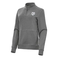 Antigua Heather Texas AM Aggies Crush Quarter-Zip Fleece Sweatshirt