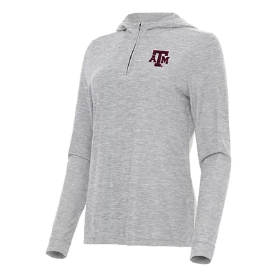 Antigua Heather Texas AM Aggies Daybreak Quarter-Zip Hoodie