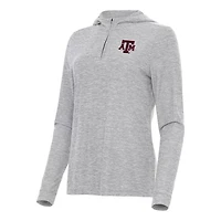 Antigua Heather Texas AM Aggies Daybreak Quarter-Zip Hoodie