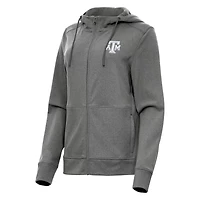 Antigua Heather Texas AM Aggies Seeker Full-Zip Hoodie