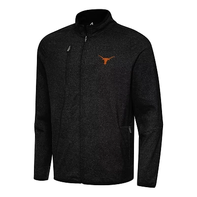 Antigua Heather Texas Longhorns Hold-Up Full-Zip Tri-Blend Jacket