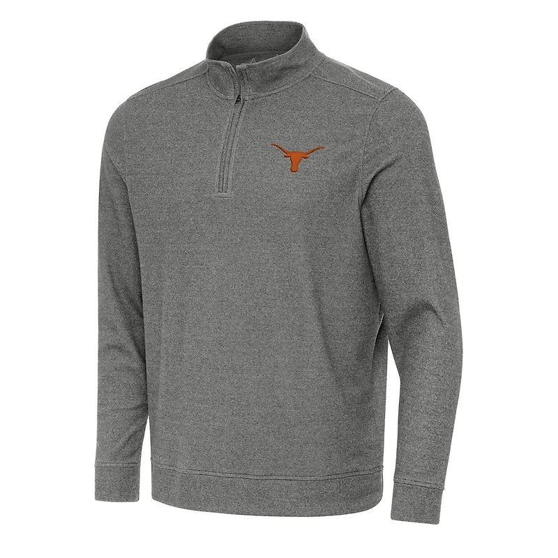 Antigua Heather Texas Longhorns Subtle Quarter-Zip Sweatshirt