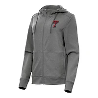Antigua Heather Texas Tech Red Raiders Seeker Full-Zip Hoodie