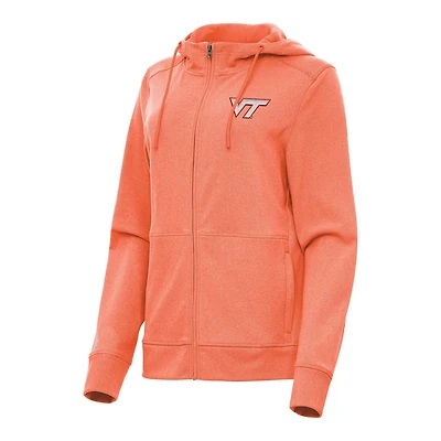 Antigua Heather Virginia Tech Hokies Seeker Full-Zip Hoodie