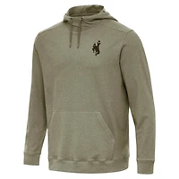 Antigua Heather Wyoming Cowboys Cloud Pullover Hoodie