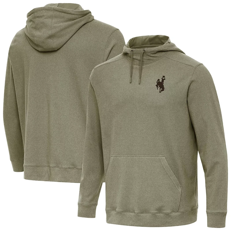 Antigua Heather Wyoming Cowboys Cloud Pullover Hoodie