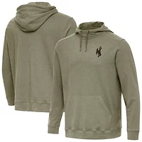 Antigua Heather Wyoming Cowboys Cloud Pullover Hoodie