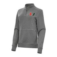 Antigua Hunter Miami Hurricanes Crush Quarter-Zip Fleece Sweatshirt