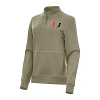 Antigua Hunter Miami Hurricanes Crush Quarter-Zip Fleece Sweatshirt