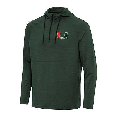 Antigua Hunter Miami Hurricanes Spikes Quarter-Zip Hoodie