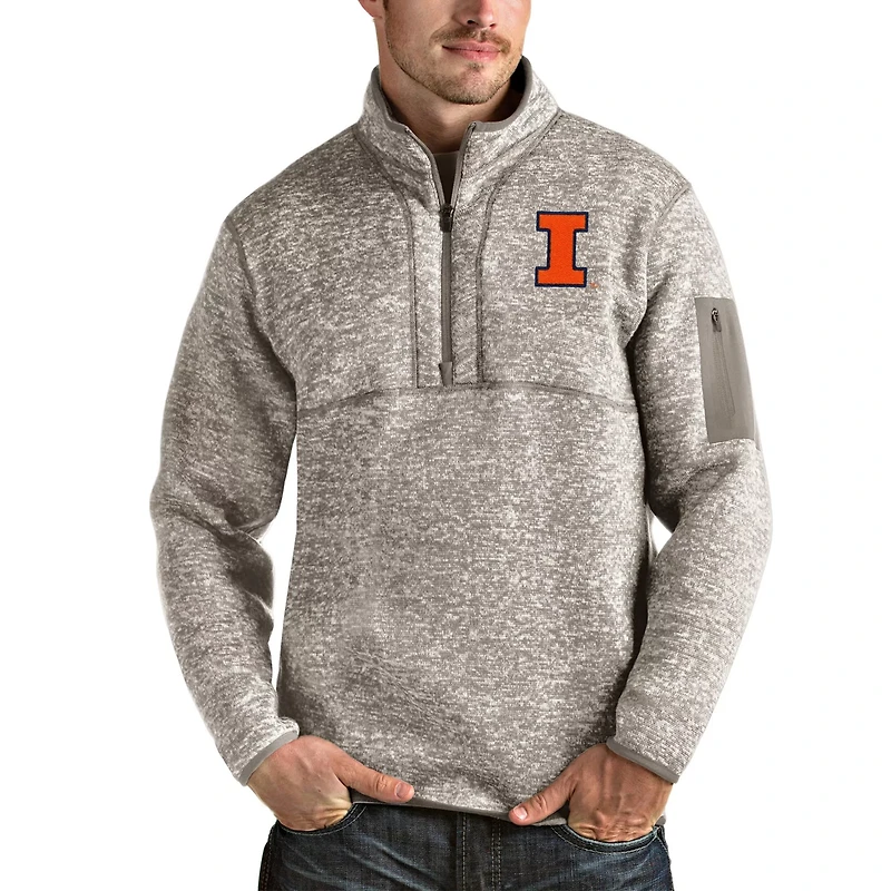 Antigua Illinois Fighting Illini Fortune Half-Zip Pullover Jacket