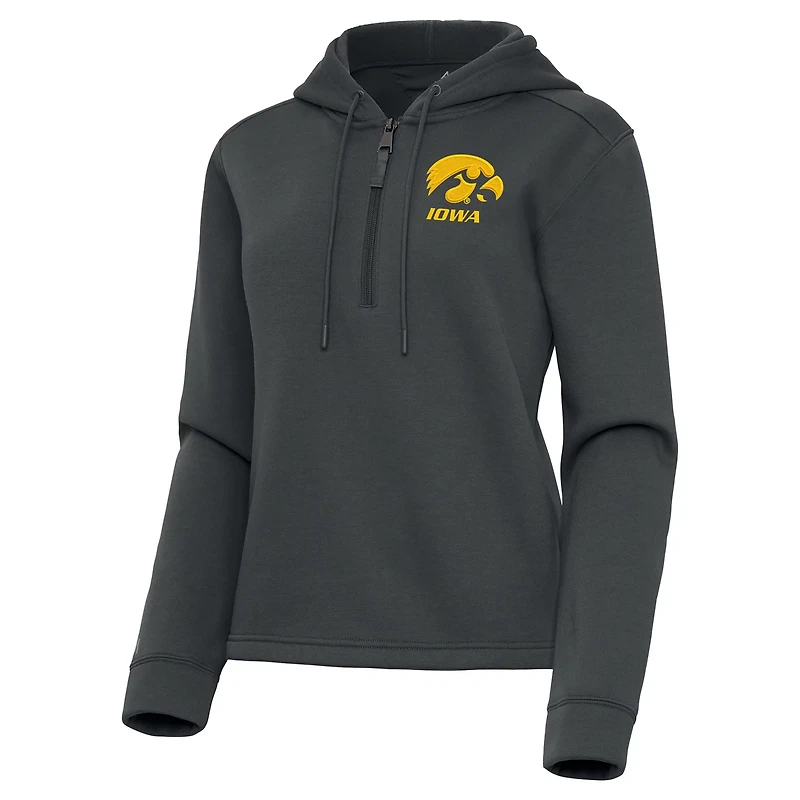 Antigua Iowa Hawkeyes Contemporary Quarter-Zip Hoodie