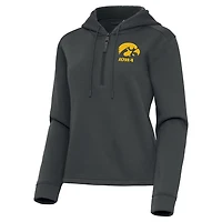 Antigua Iowa Hawkeyes Contemporary Quarter-Zip Hoodie