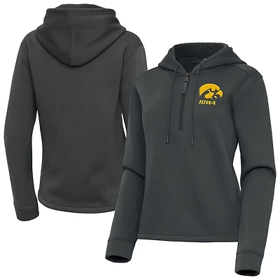 Antigua Iowa Hawkeyes Contemporary Quarter-Zip Hoodie