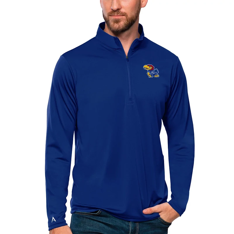 Antigua Kansas Jayhawks Tribute Quarter-Zip Top