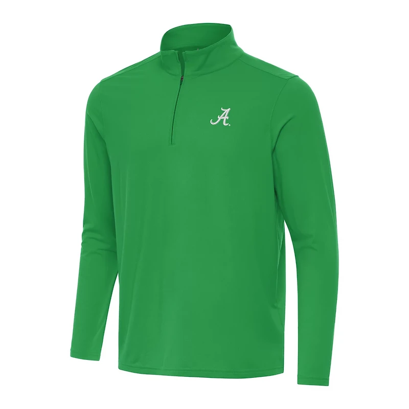 Antigua Kelly Alabama Crimson Tide St Patrick's Day Intent Quarter-Zip Pullover